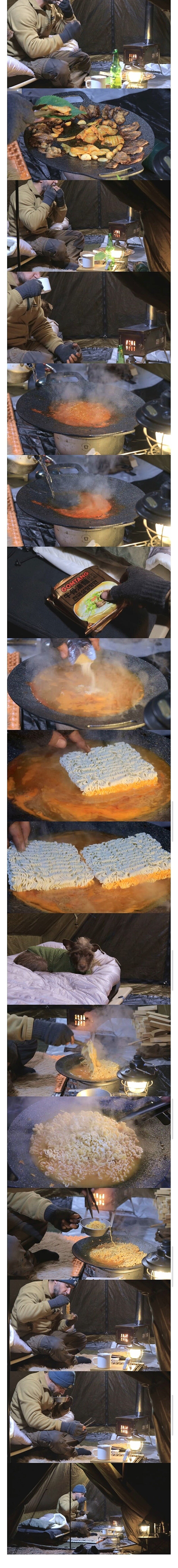 영하 5도 텐트에서 한국식 바베큐 해먹는 외국인 ㄷㄷㄷ;;_2.jpg