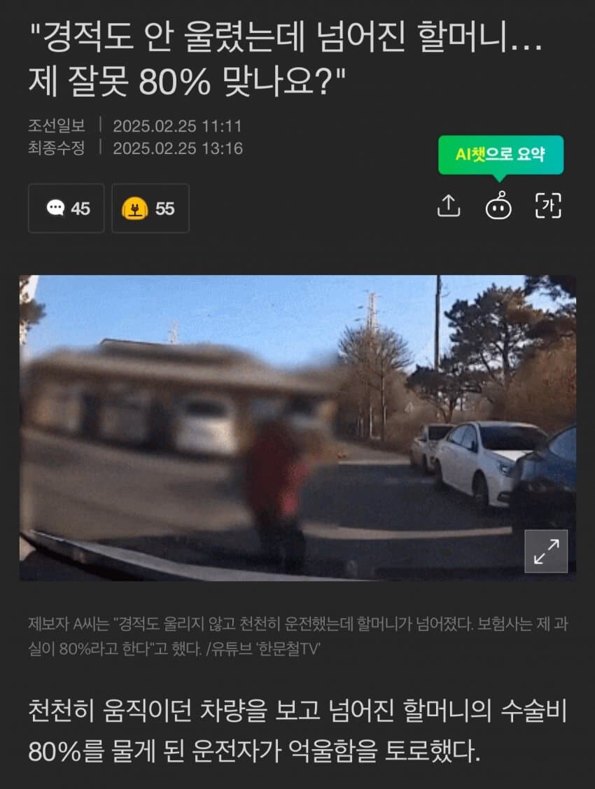 현재 난리난 할머니들 비접촉 교통사고_1.jpg