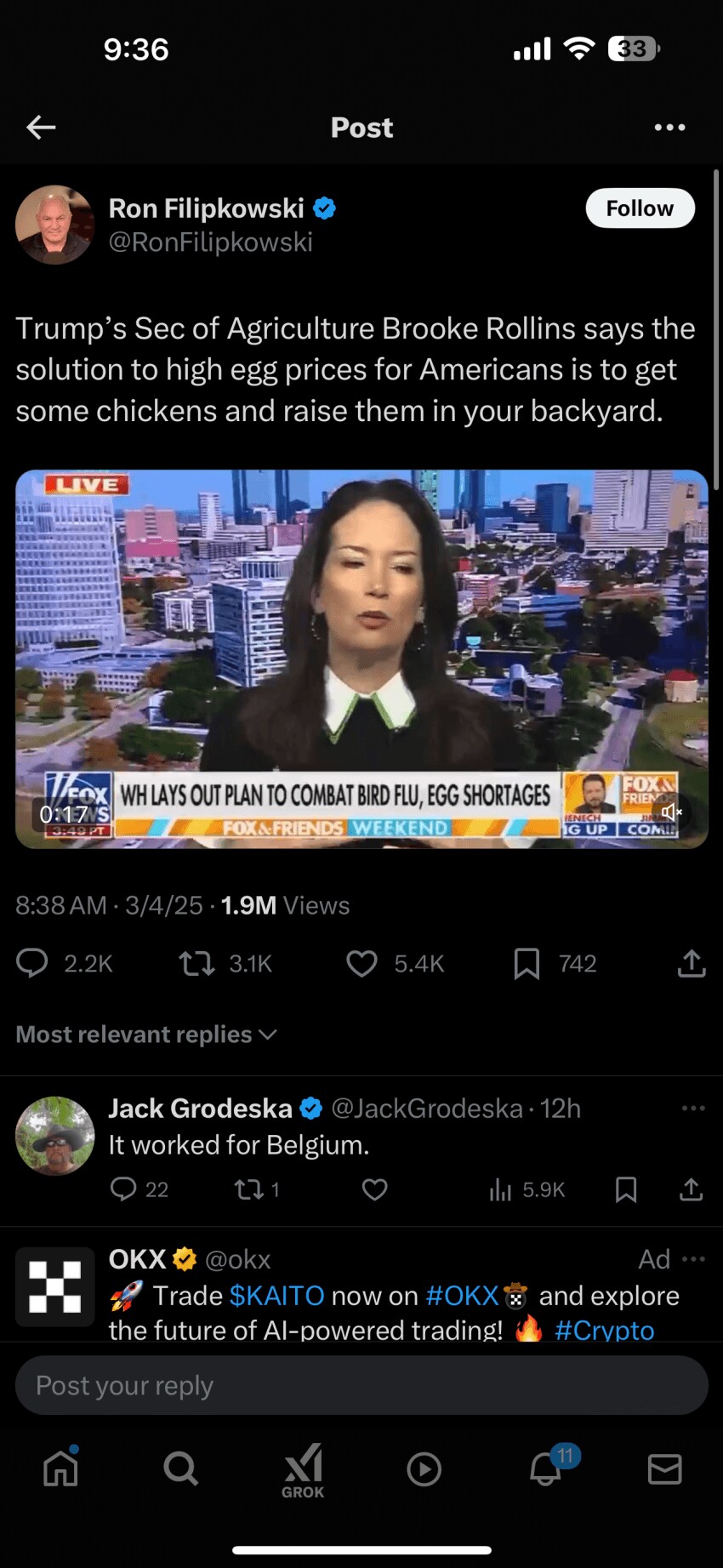 미국 농무부 장관이 말하는 달걀값 인상에 대처하는법!_1.png