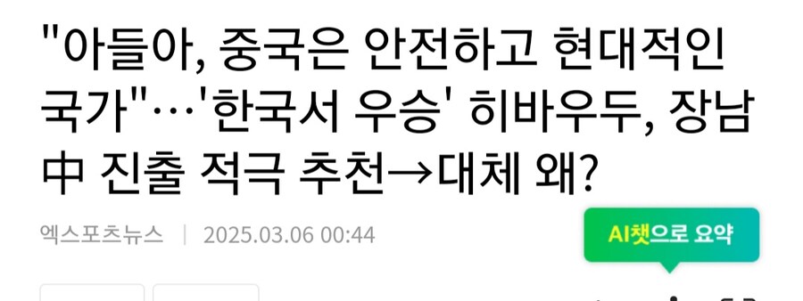 히바우두 "중국은 안전하고 현대적인 국가"_1.jpg