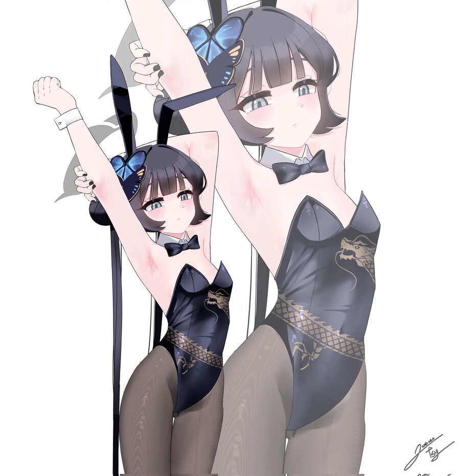 블루아카) 바니걸 입고 기지개 펴는 키사키 그려왔어용_1.jpg