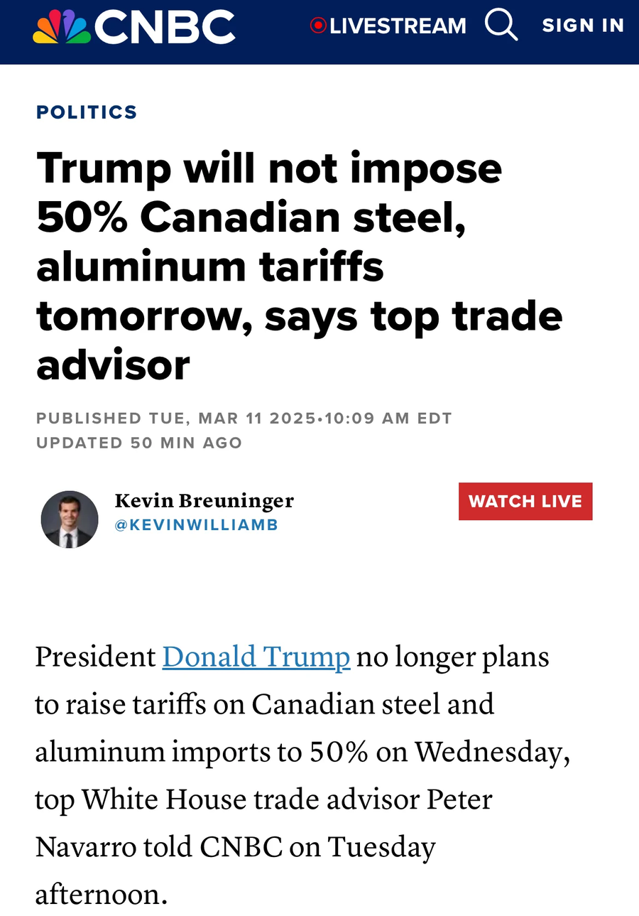 속보) 미국, 캐나다 대상 철강,알루미늄 50% 관세 취소하기로_1.webp