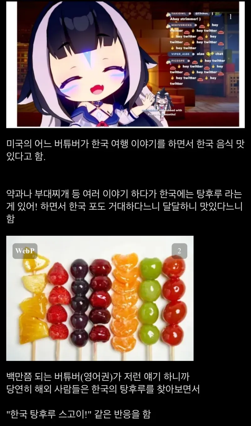 버튜버 방송에서 중국인들이 한식 보고 또 중국 꺼라고 함.JPG_1.webp