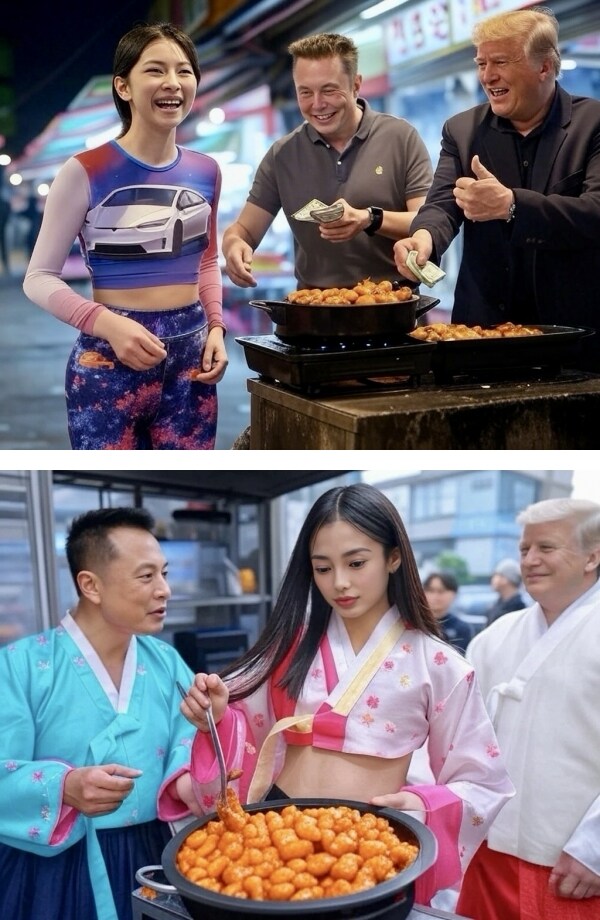 Ai한테 한국 방문한 트럼프, 일론 머스크 그려달랬는데.._1.jpg