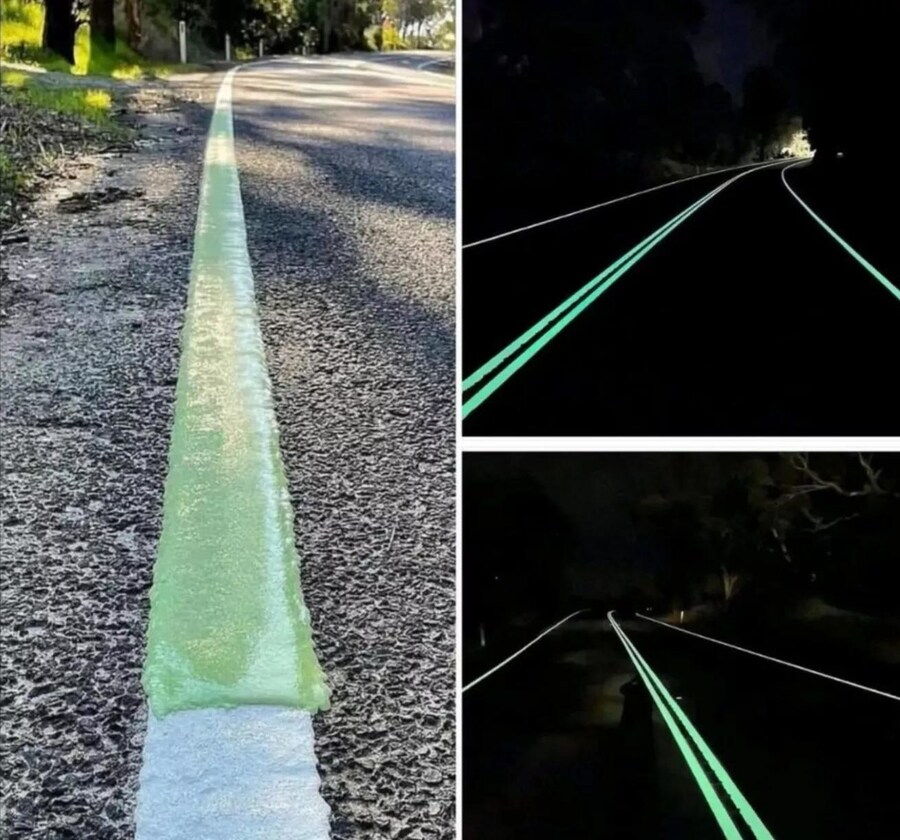 호주 일부 도로에서 채용했다는 야광페인트 차선.jpg_1.jpg