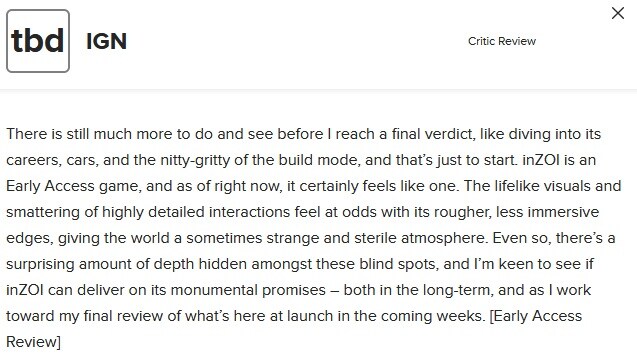 인조이(inZOI) - 메타크리틱 등재 얼리 액세스 리뷰 & 소감_5.jpg