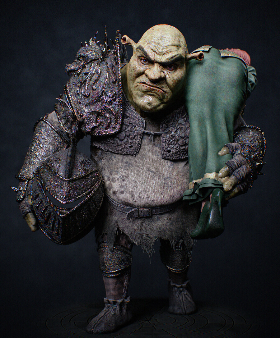 퇴근 후 피오나(인간폼) 공주 침대로 가져가는 슈렉_1.jpg