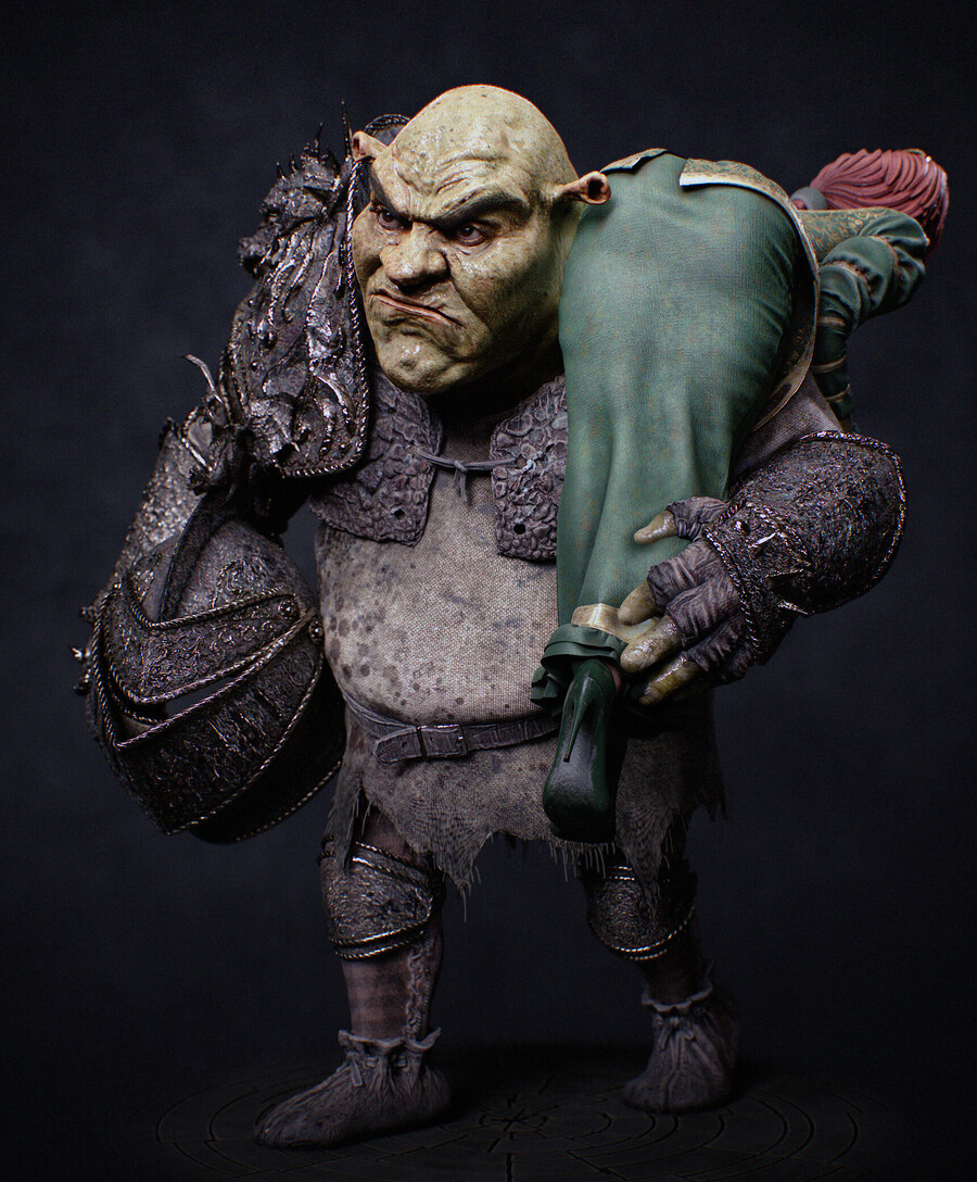 퇴근 후 피오나(인간폼) 공주 침대로 가져가는 슈렉_2.jpg