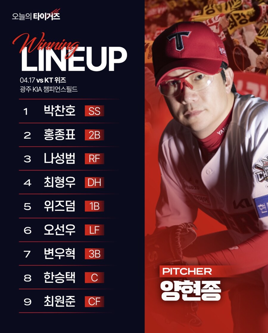 4월 17일 목 기아 vs KT 기아 라인업_1.jpg