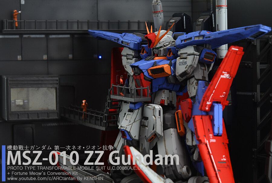 MSZ-010 ZZ GUNDAM + Fortune Meow's kit_5.jpg