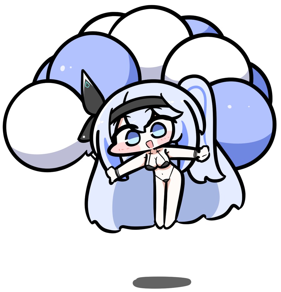 미루 이모가 수영복 차림으로 풍선 달고 둥둥 나는 짤!!_1.png