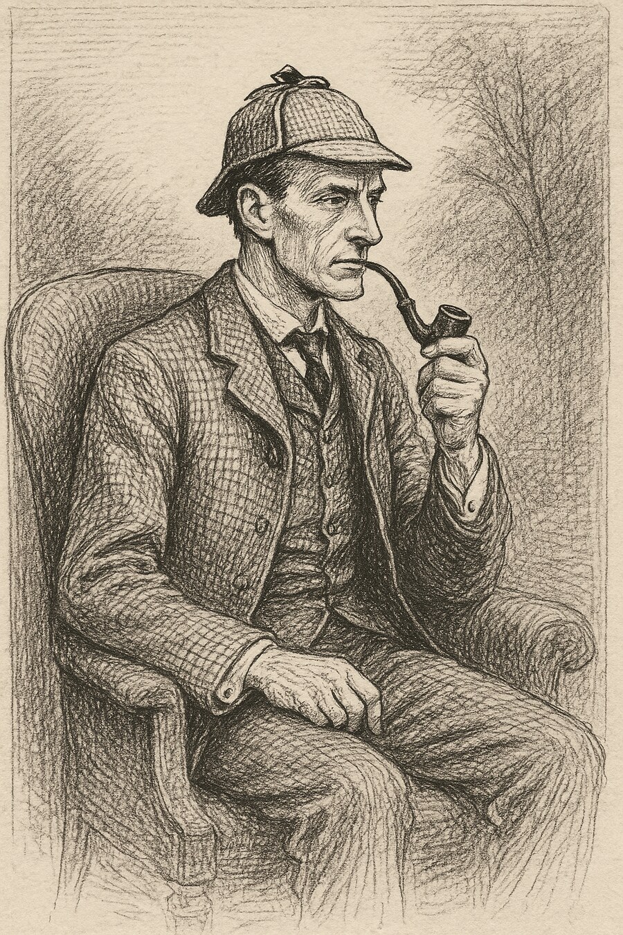 chatGPT] 코난 도일의 설록 홈즈 - 예전 신문연재할때 삽화 느낌 그림_1.png