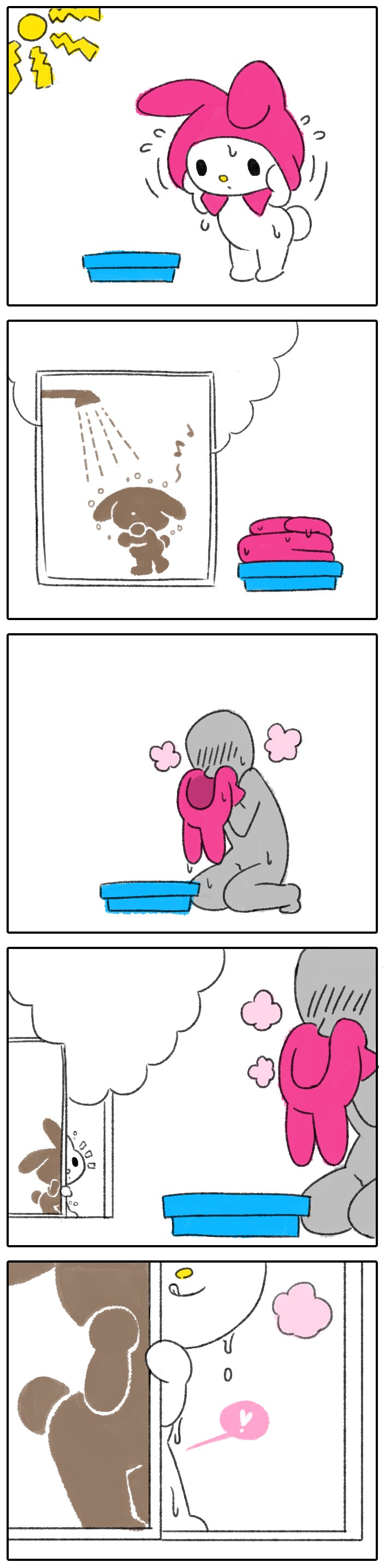 마이멜로디 샤워하는 만화