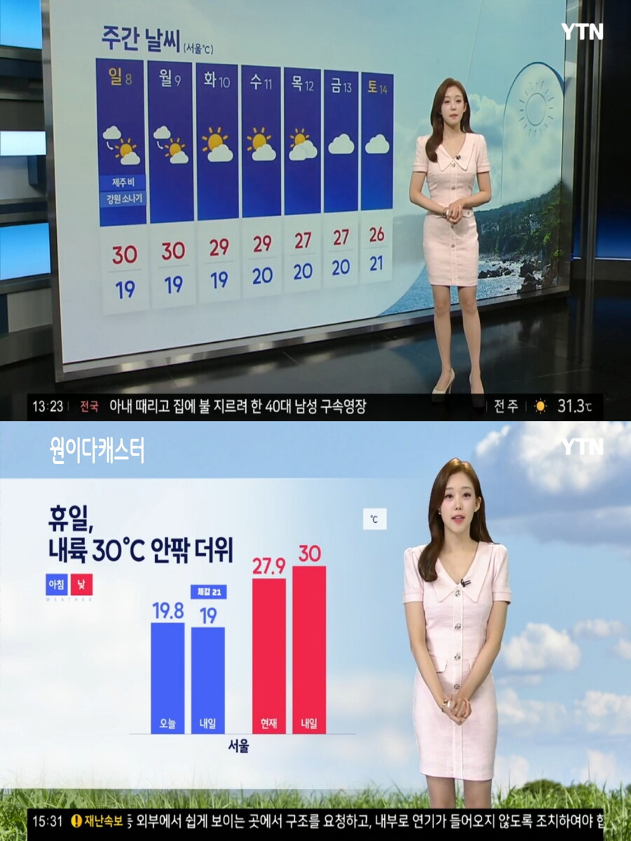 휴일, 내륙 30도 안팎 더위(충청 이남 곳곳 소나기, 다음주 한여름 더위)_2.jpg