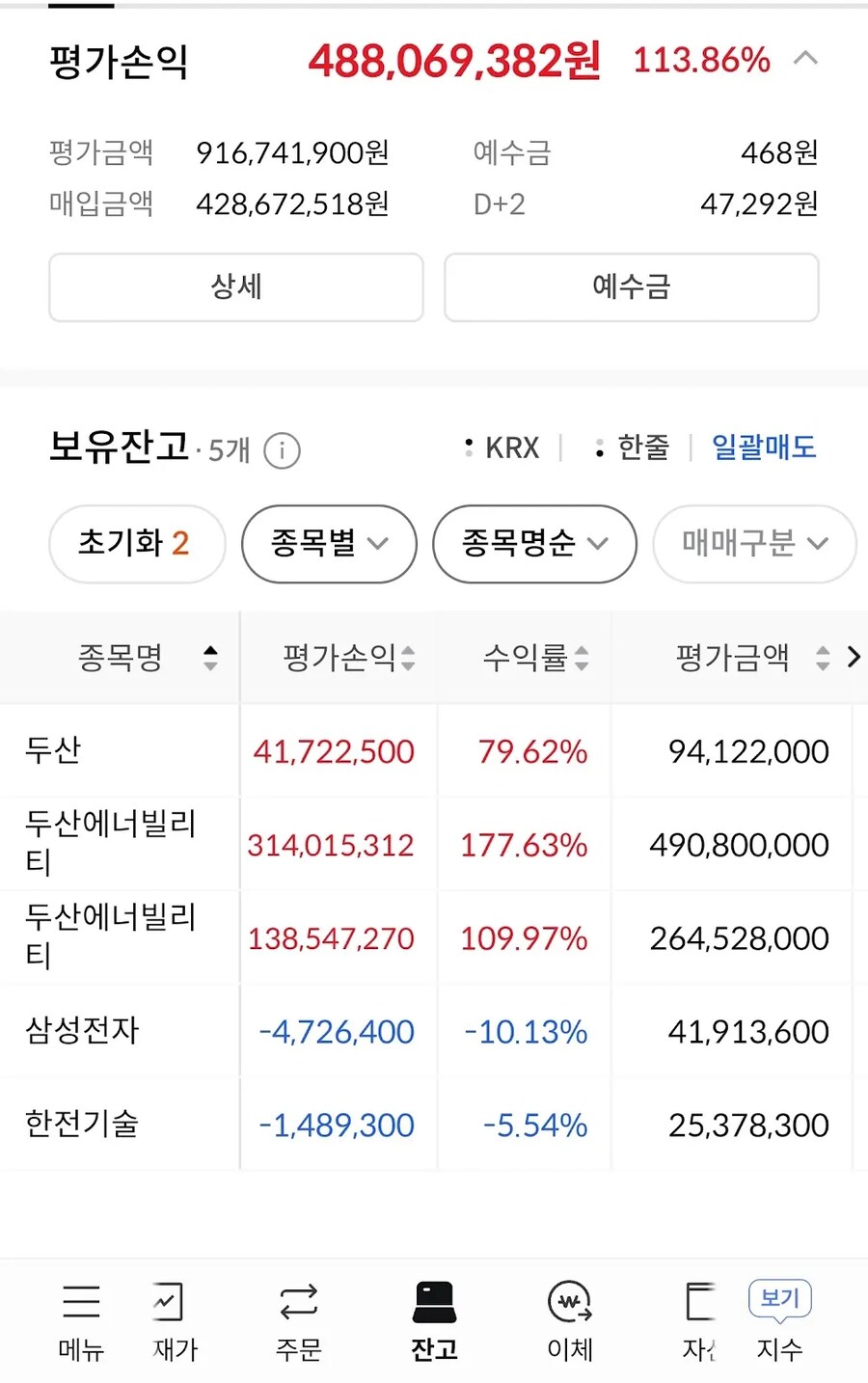 올해 코스피 수익률이 미쳤습니다...5억 가까이 된거 인증..._1.png