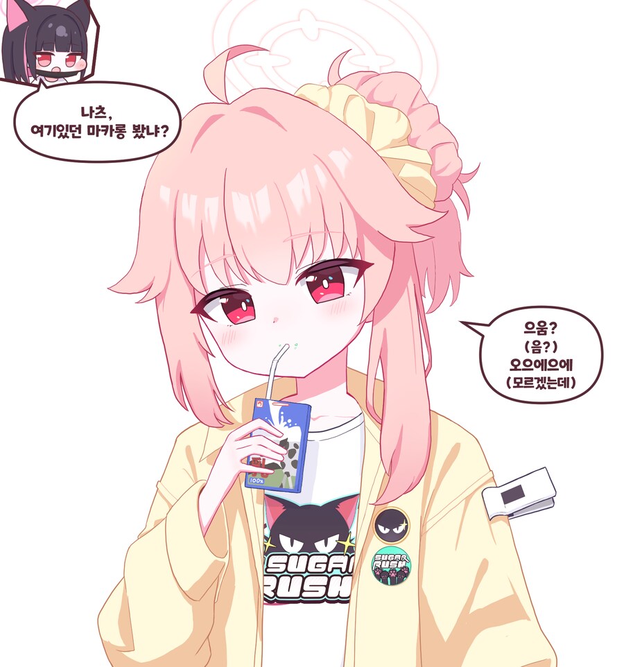 블루아카) "나츠, 여기 있던 마카롱 봤냐?"_1.png