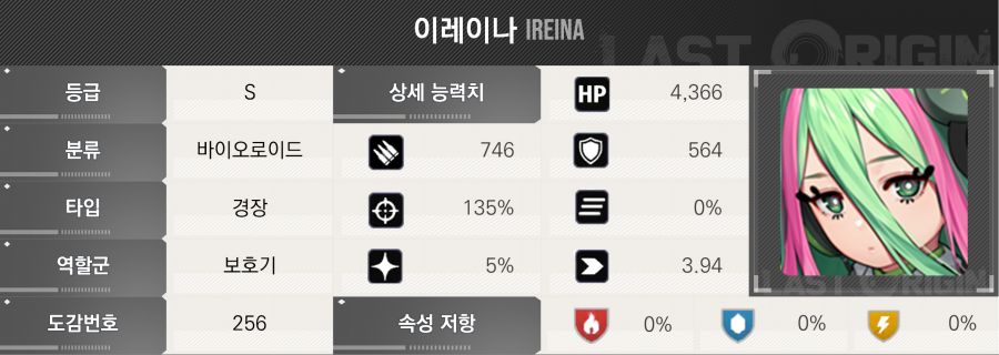 라스트오리진 [오비탈 와쳐] 이레이나 상세 정보 및 스킬 설명_1.png