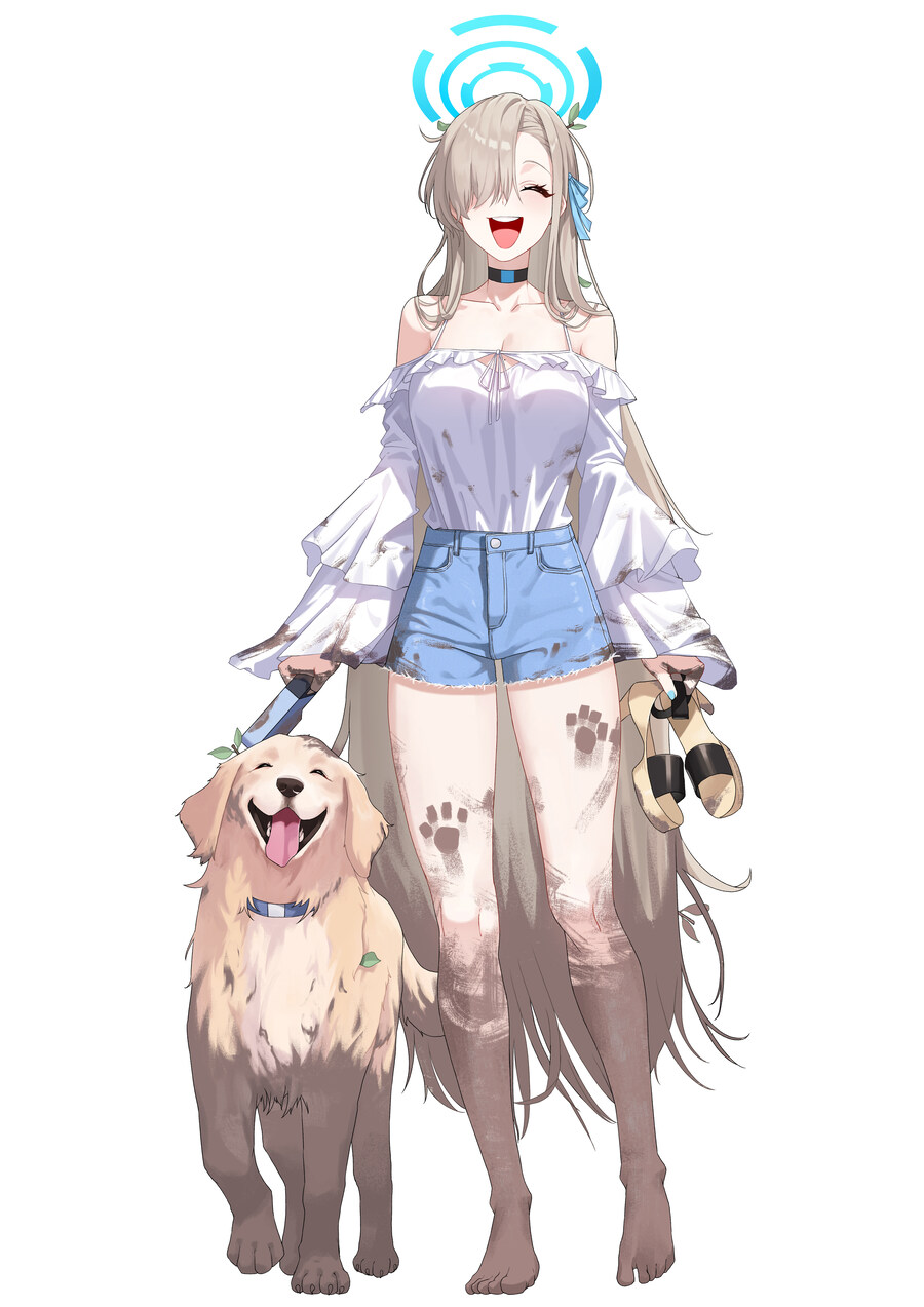 블루아카)강아지랑 노는 학생들 모음_11.jpg
