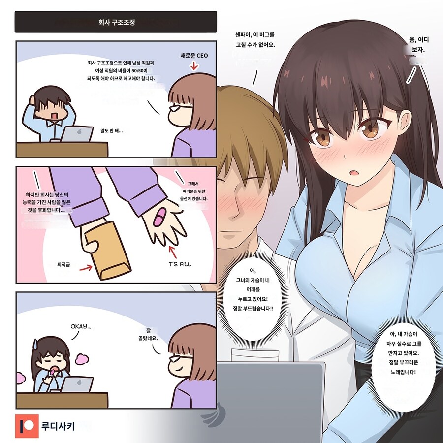 회사에서 짤리기 VS TS되어서 계속 근무하기_1.jpg