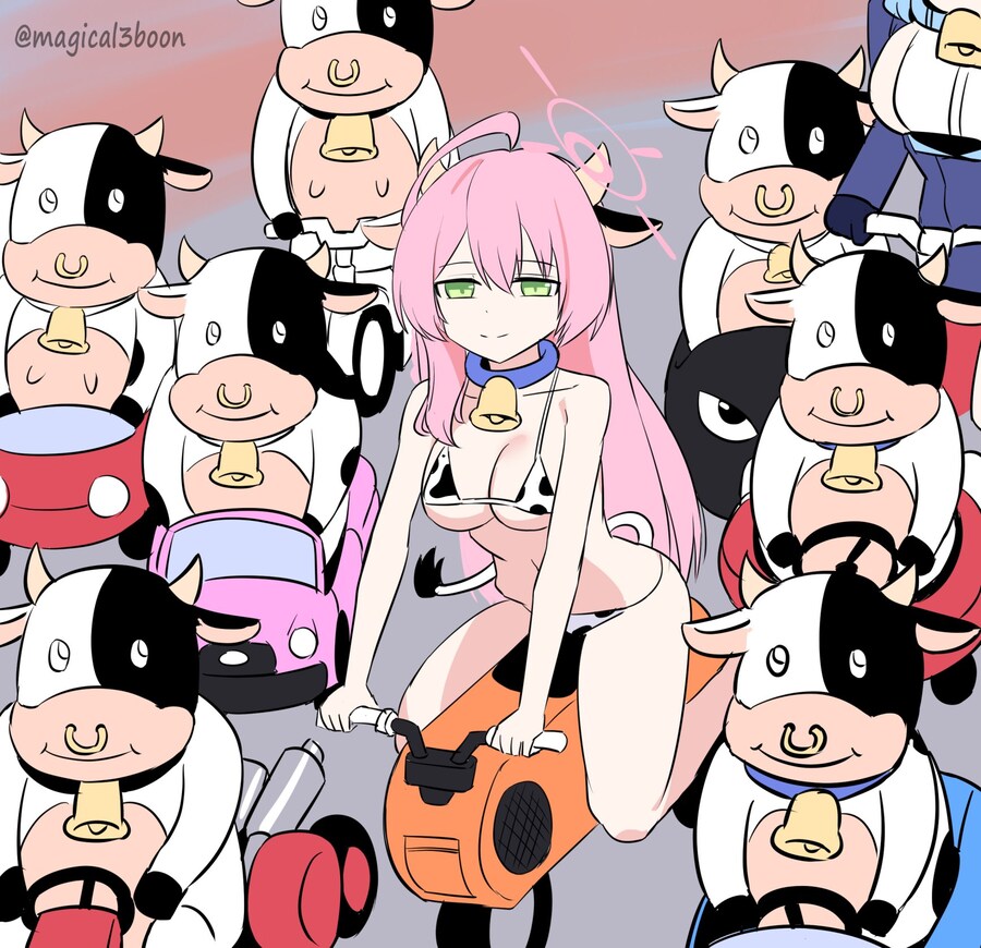 블루아카) 마리오 카트에 젖소들과 같이 출전한 하나코_1.jpg