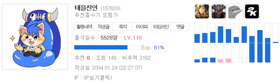 루리웹 첫글 언제 썻나 찾아봄.._1.png