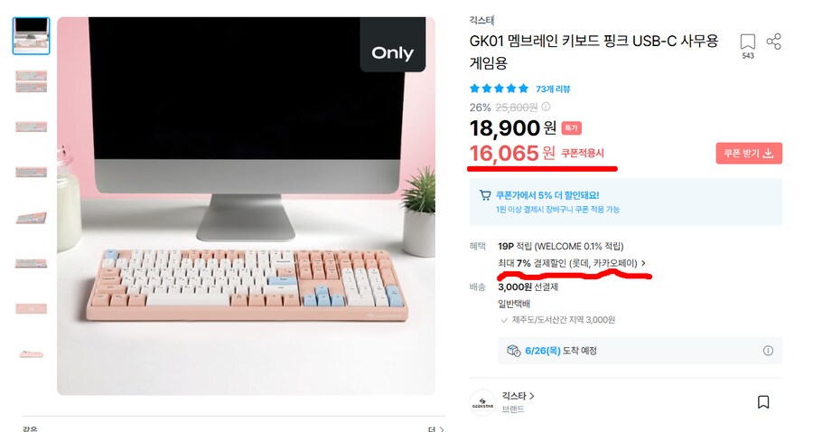 [오늘의집] 25% 할인! 긱스타 GK01 C타입 레트로 키워드 핑크,레트로_1.png