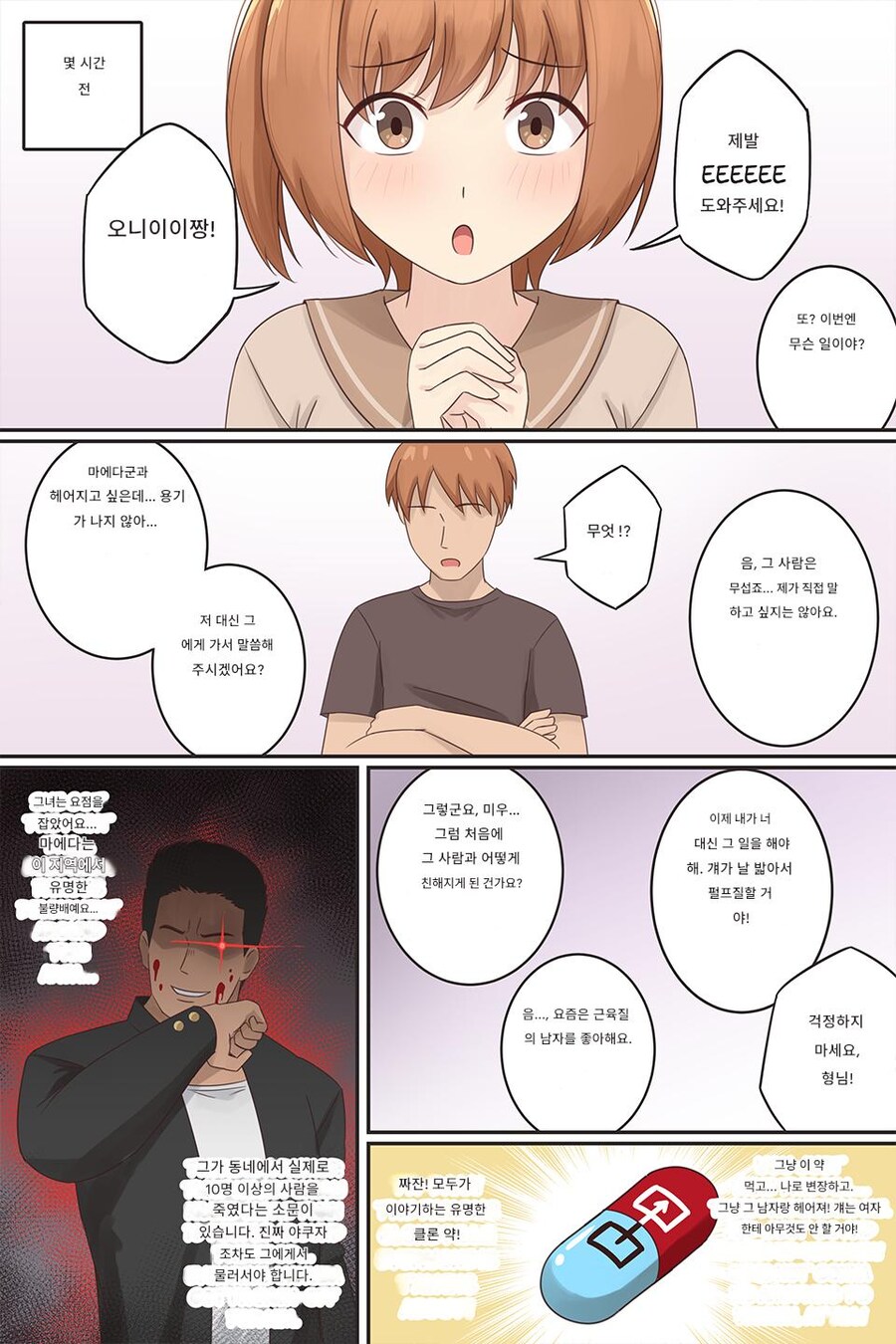 사귀던 남자와 헤어지고 싶다는 여동생의 부탁을 대신 전달하는 만화_1.jpg