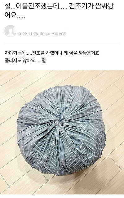 건조기가 빚어 준 이불 만두.jpg_1.jpg