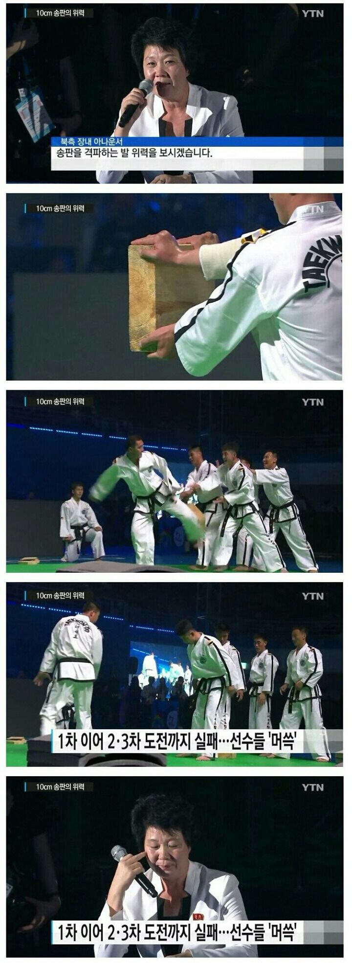 송판 한 장도 못깨는 북한 태권도 시범단 수준_1.jpg