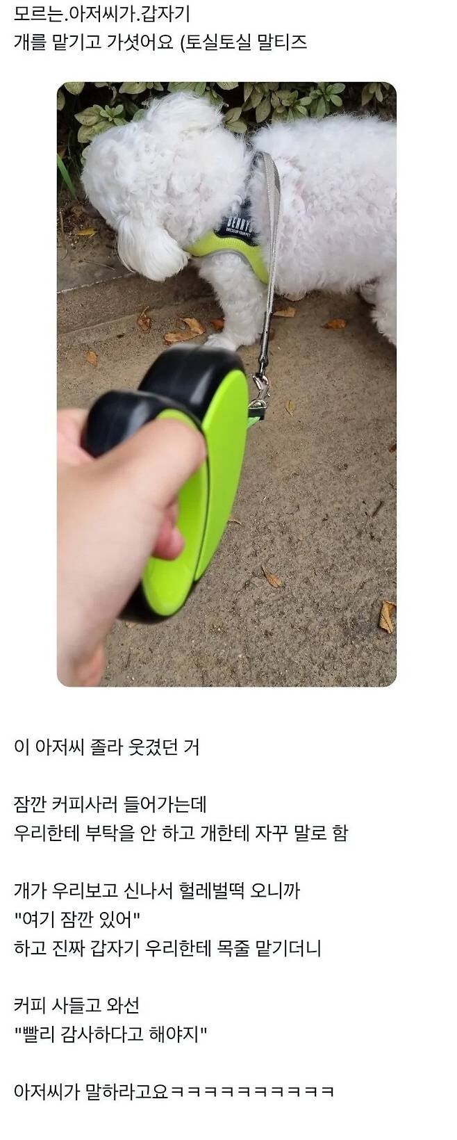모르는 아저씨가 갑자기 개를 맡기고 감.jpg_1.jpg