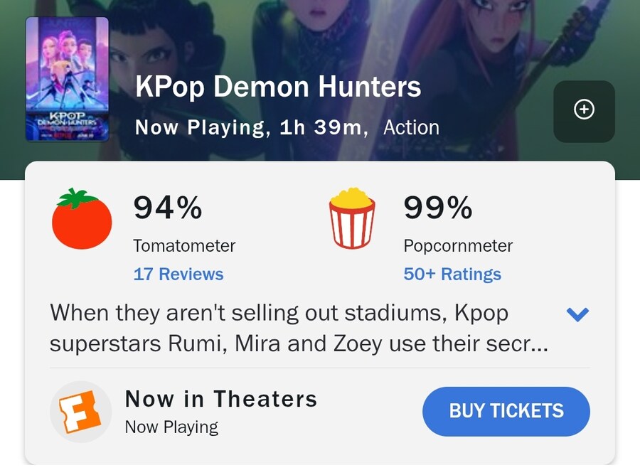 넷플릭스 "K-POP 데몬헌터스" 메타크리틱 점수, 로튼토마토 팝콘지수_2.jpg