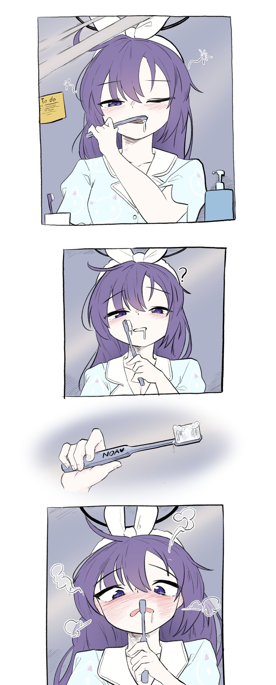 [블루아카] 양치하는 유우카와 노아_1.jpg