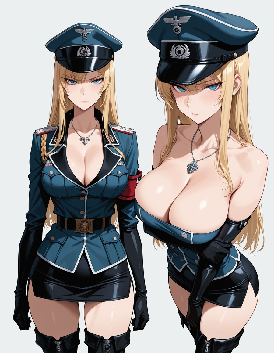ai)군복 입은 여캐 그려달라니까 나치로 만들어버리네_2.png