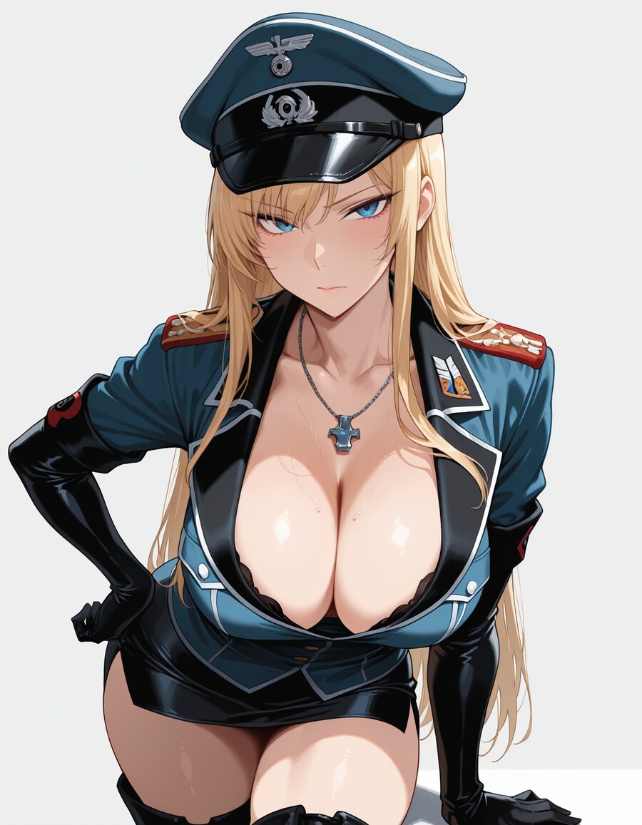 ai)군복 입은 여캐 그려달라니까 나치로 만들어버리네_1.png