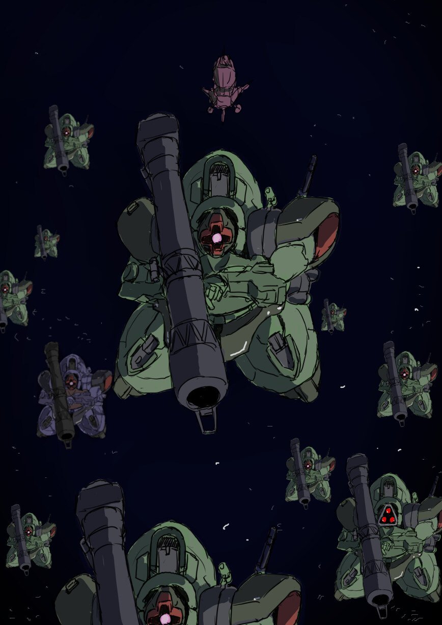 건담) 하얀 건담이 1대? 릭돔 12대면 충분 하겠군_1.jpg