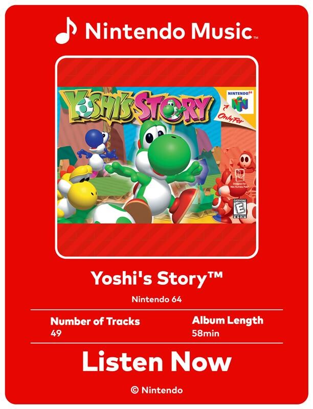 오늘 닌텐도 뮤직 앱에 N64 요시 스토리 음악이 추가_2.jpg