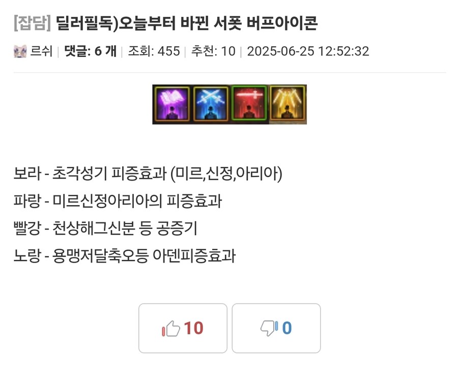 로아) 드디어 서폿 버프 아이콘 바뀜_1.jpg