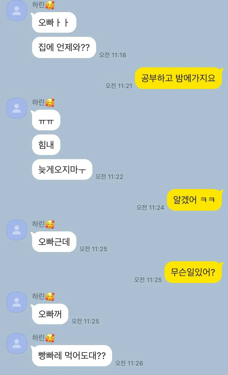 친오빠와 늦둥이여동생과의 카톡_1.webp