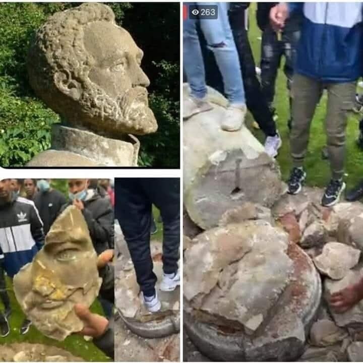 영국 런던에서 에티오피아 황제 석상 파괴.jpg_5.jpg