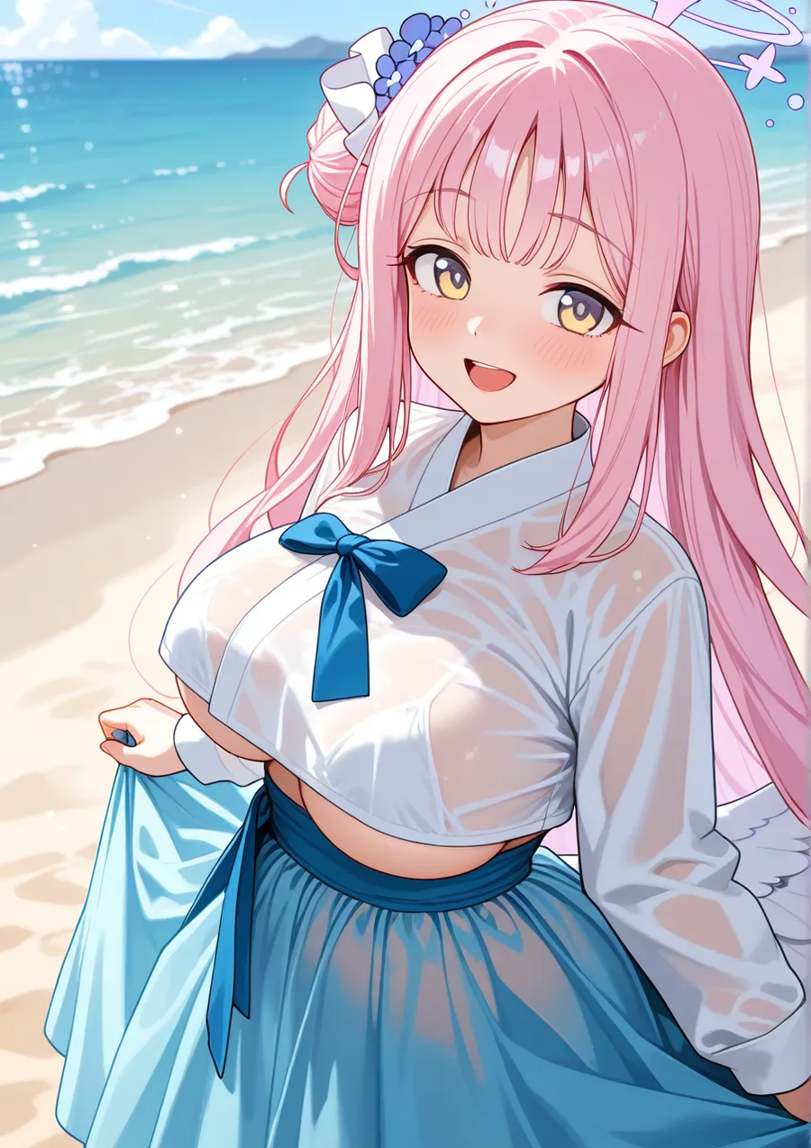 블루아카,ai) 한복미카_1.webp
