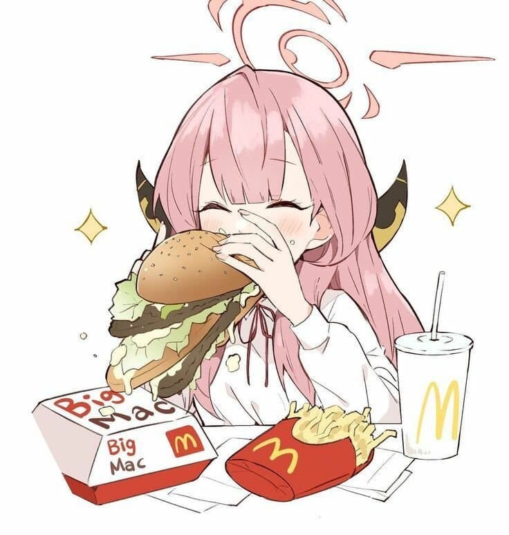 블루아카)빅맥세트를 먹는 아루_1.jpg