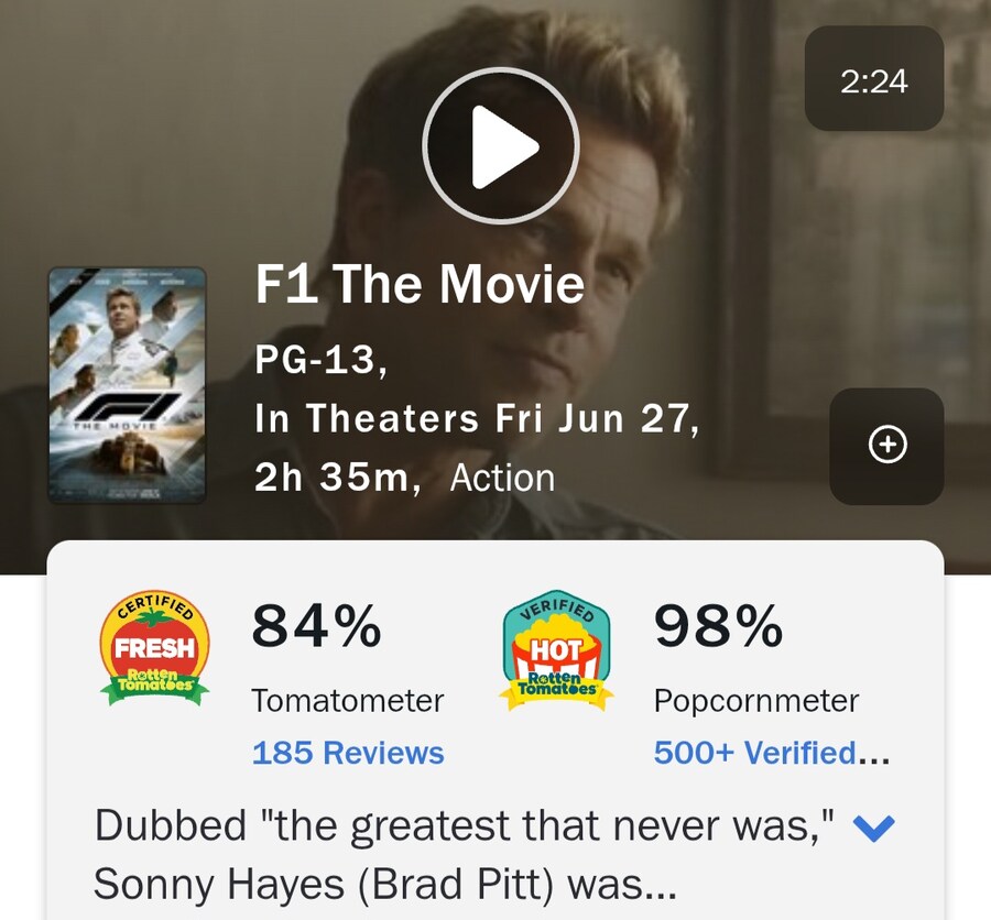 F1 더 무비 개봉주 1억달러 수익예상_1.jpg