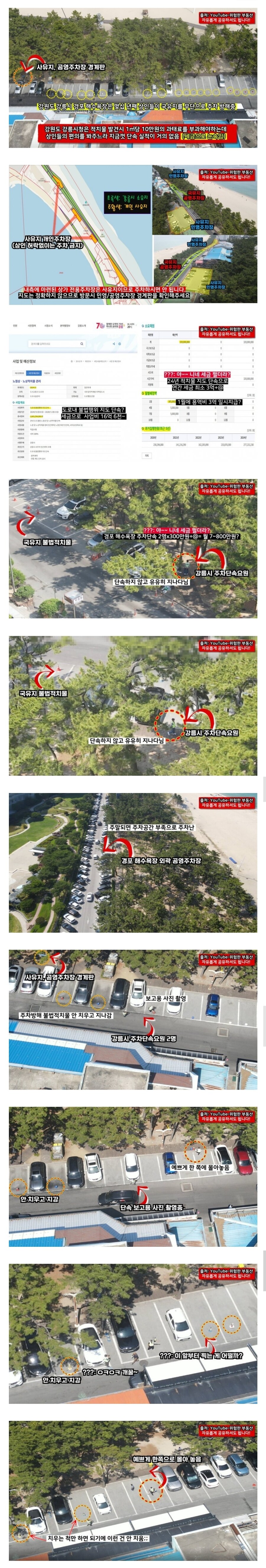 강릉시 해수욕장 공영주차장 사유화중인 상인들_1.jpg