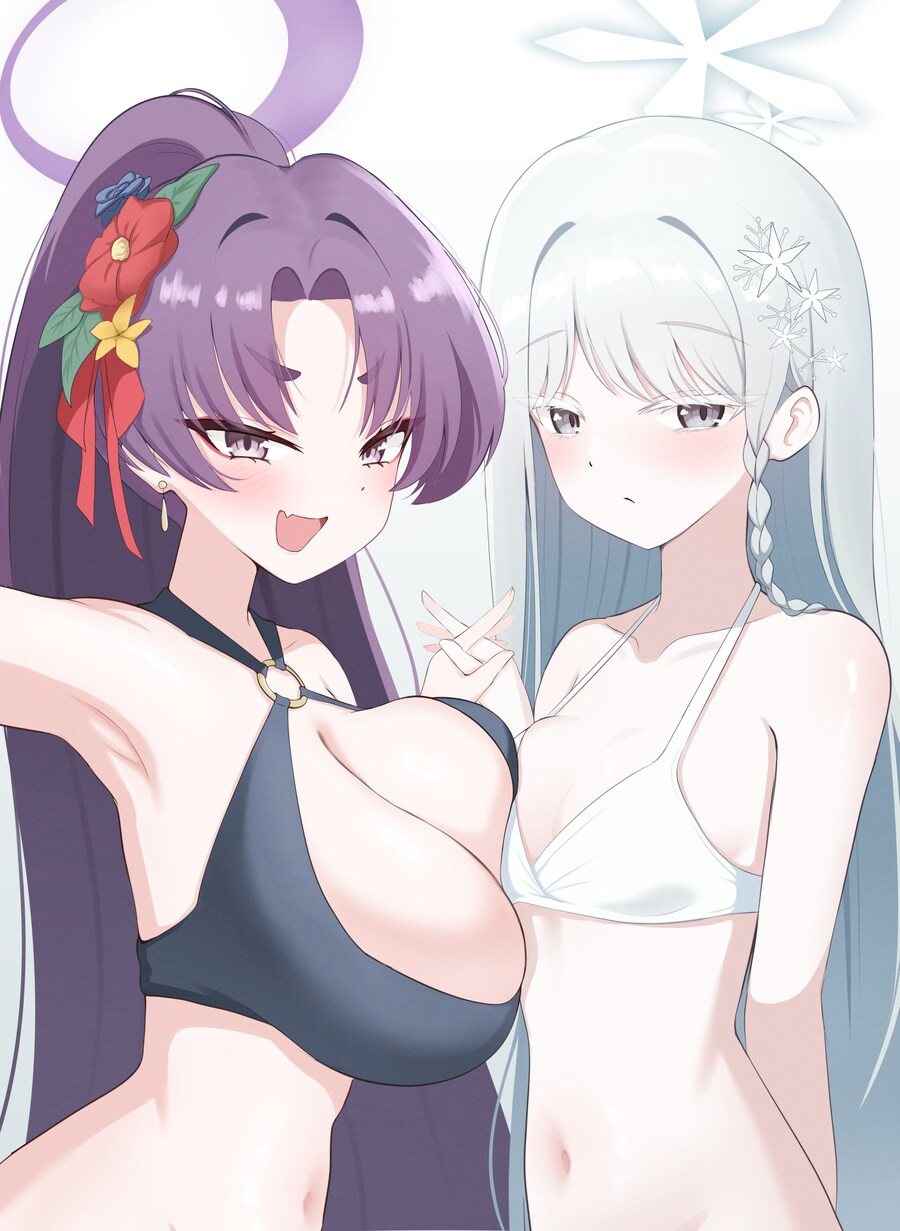 블루아카)수영복 유카리&나구사 그림_1.png