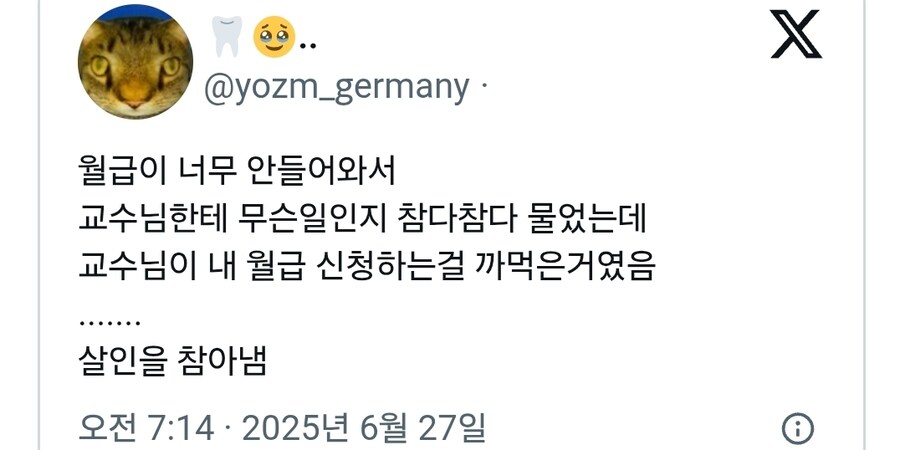 월급이 너무 안들어와서 교수님한테 무슨일인지 참다참다 물었는데_1.jpg