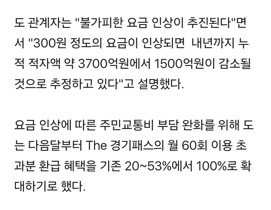 경기도 버스요금 9월 이후 200~300원 인상될 듯_1.jpg