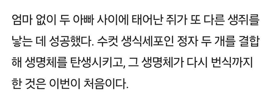수컷 사이에서 태어난 쥐, 새끼까지 낳았다_3.jpg