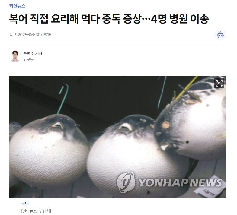 부산 복어 직접 요리해먹다 중독증상_1.jpg
