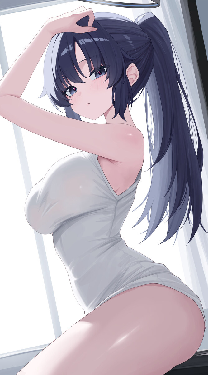 블루아카) 더워서 민소매 초미니원피스만 입은 정실_2.jpg