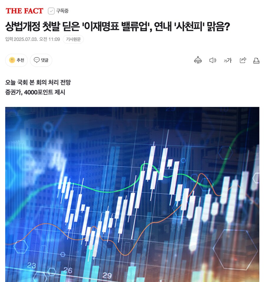 상법개정 첫발 딛은 '이재명표 밸류업', 연내 '사천피' 맑음?_1.png